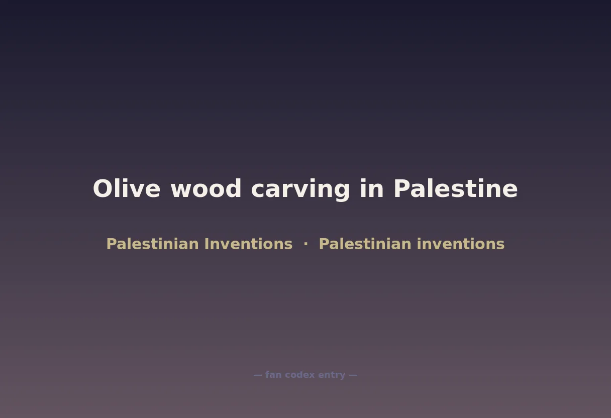Olive wood carving in Palestine