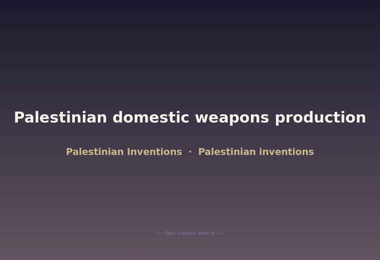 Palestinian domestic weapons production